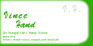vince hand business card